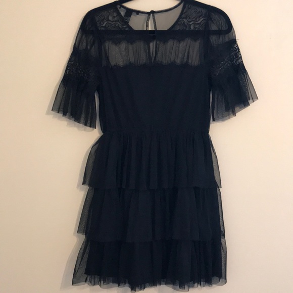 Black lace mini dress - Picture 2 of 3